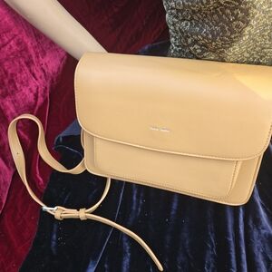 Pixie Mood Vegan Leather Crossbody Bag Tan Camel Flap Adjustable Strap
